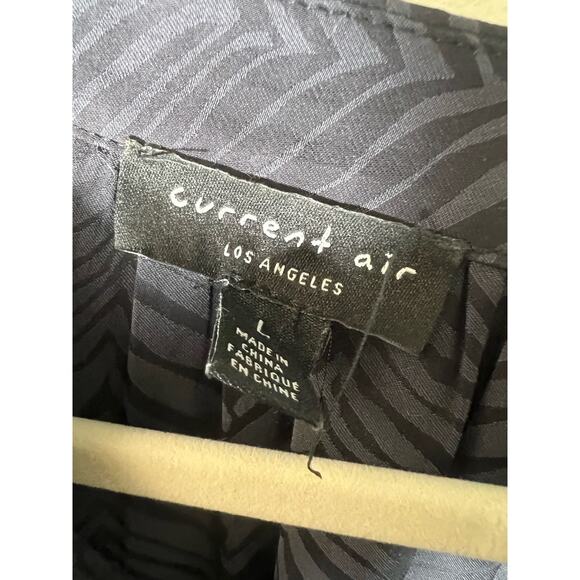 Current Air Black Long Sleeve High Low Hem Button Up Blouse Sz L - Picture 3 of 3